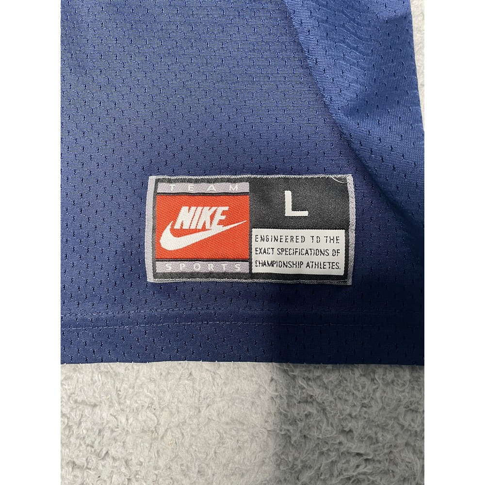 Vintage Nike Team Sports Football Jersey #14 Mens Large Navy Blue Made in USA - Picture 2 of 13